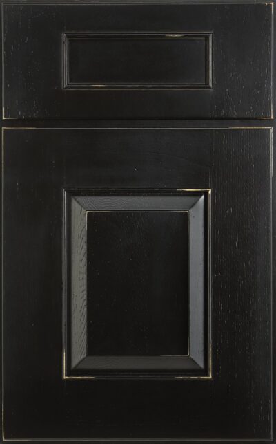 Carriage Black with Ebony Glaze and Heirloom Distressing on hickory