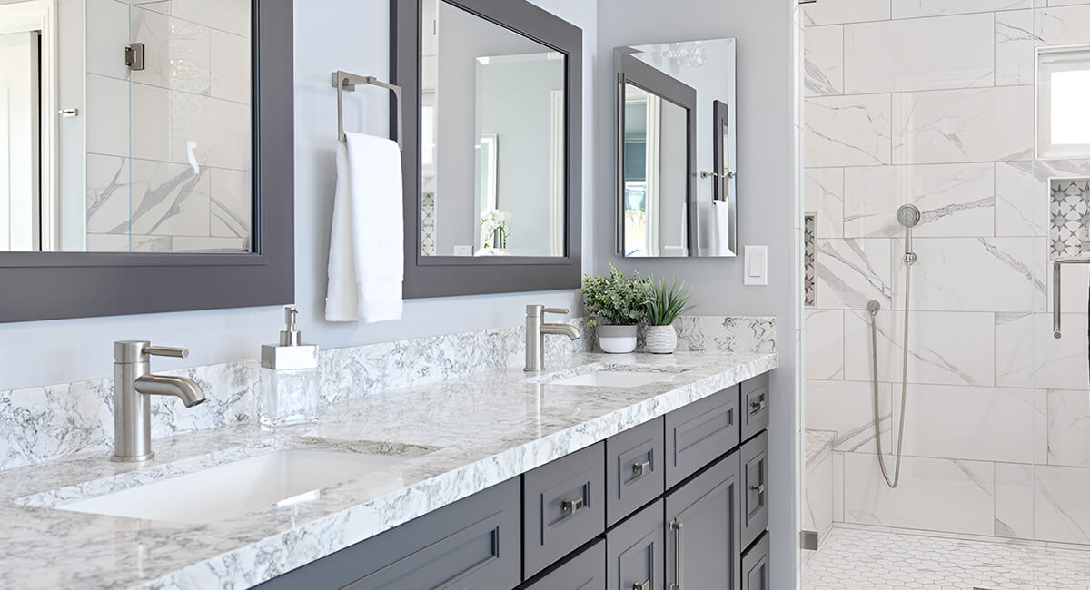 Kitchen interior with wide view