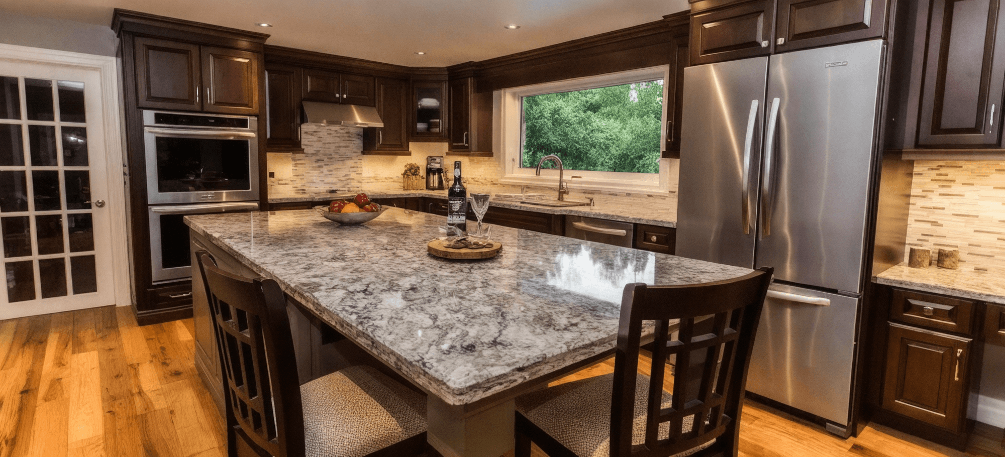 Kitchen interior with wide view
