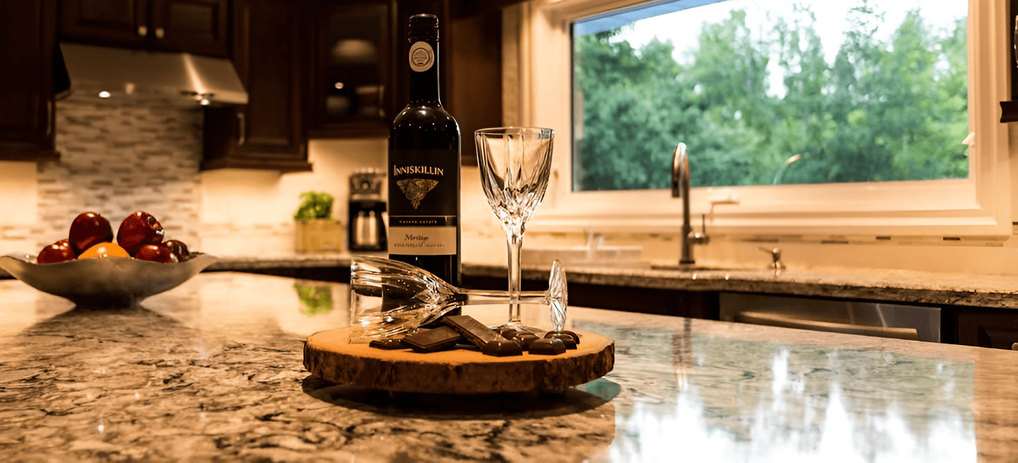 Kitchen interior with wide view